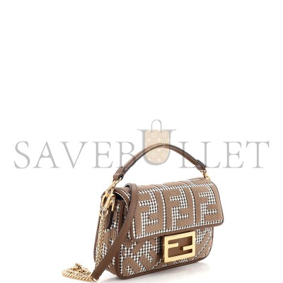 FENDI BAGUETTE NM BAG ZUCCA HOUNDSTOOTH WOOL MINI (19*11*5cm) 