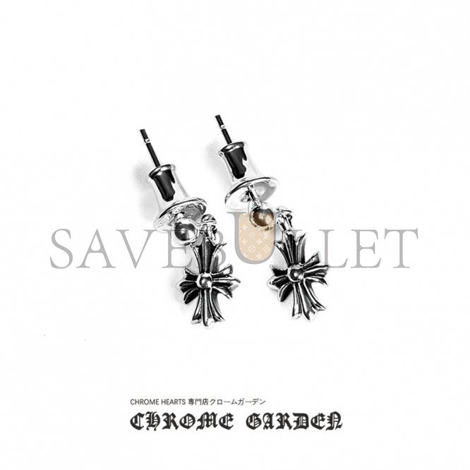 CHROME HEARTS TINY E CH PLUS DROP EARRINGS CHROME HEARTS TINY E CH PLUS DROP EARRINGS