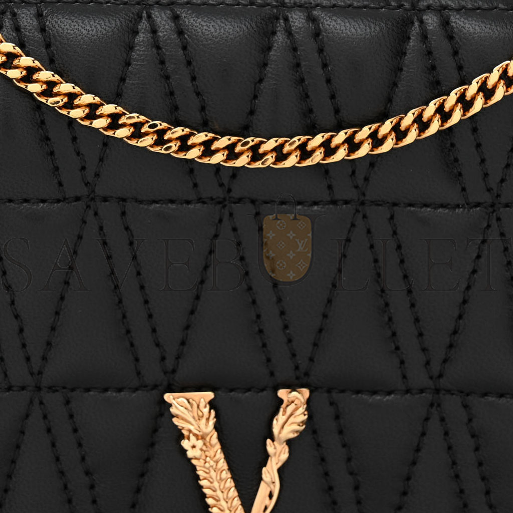 VERSACE NAPPA QUILTED VIRTUS CLUTCH BAG BLACK (20*11*4cm) VERSACE NAPPA QUILTED VIRTUS CLUTCH BAG BLACK (20*11*4cm)