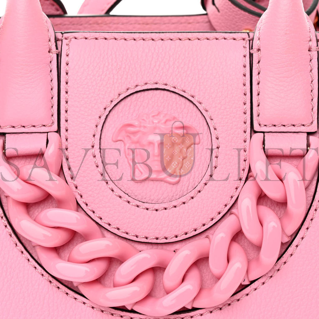 VERSACE GRAINED CALFSKIN SMALL LA MEDUSA CHAIN TOTE BABY PINK (22*17*10cm) VERSACE GRAINED CALFSKIN SMALL LA MEDUSA CHAIN TOTE BABY PINK (22*17*10cm)