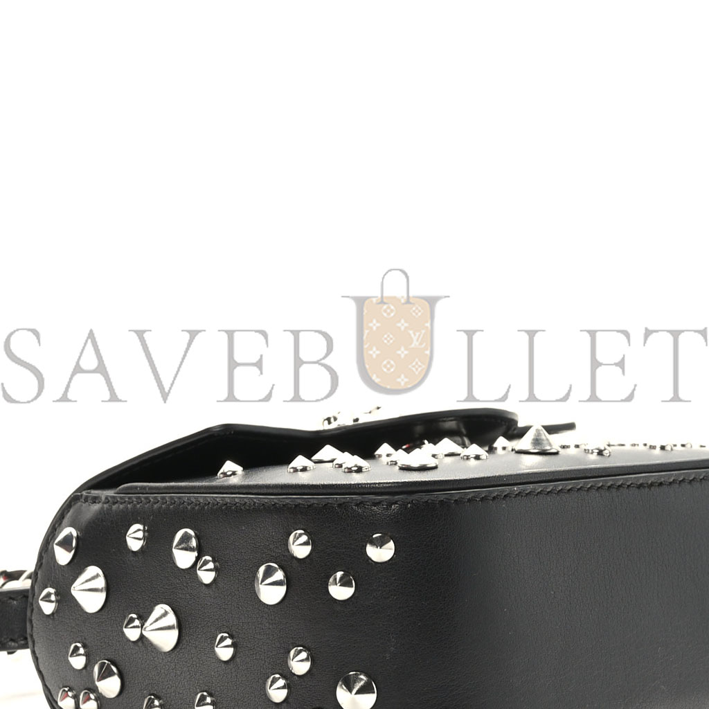 VERSACE GRAINED CALFSKIN SPIKED MICRO LA MEDUSA BAG BLACK (17*14*6cm) VERSACE GRAINED CALFSKIN SPIKED MICRO LA MEDUSA BAG BLACK (17*14*6cm)
