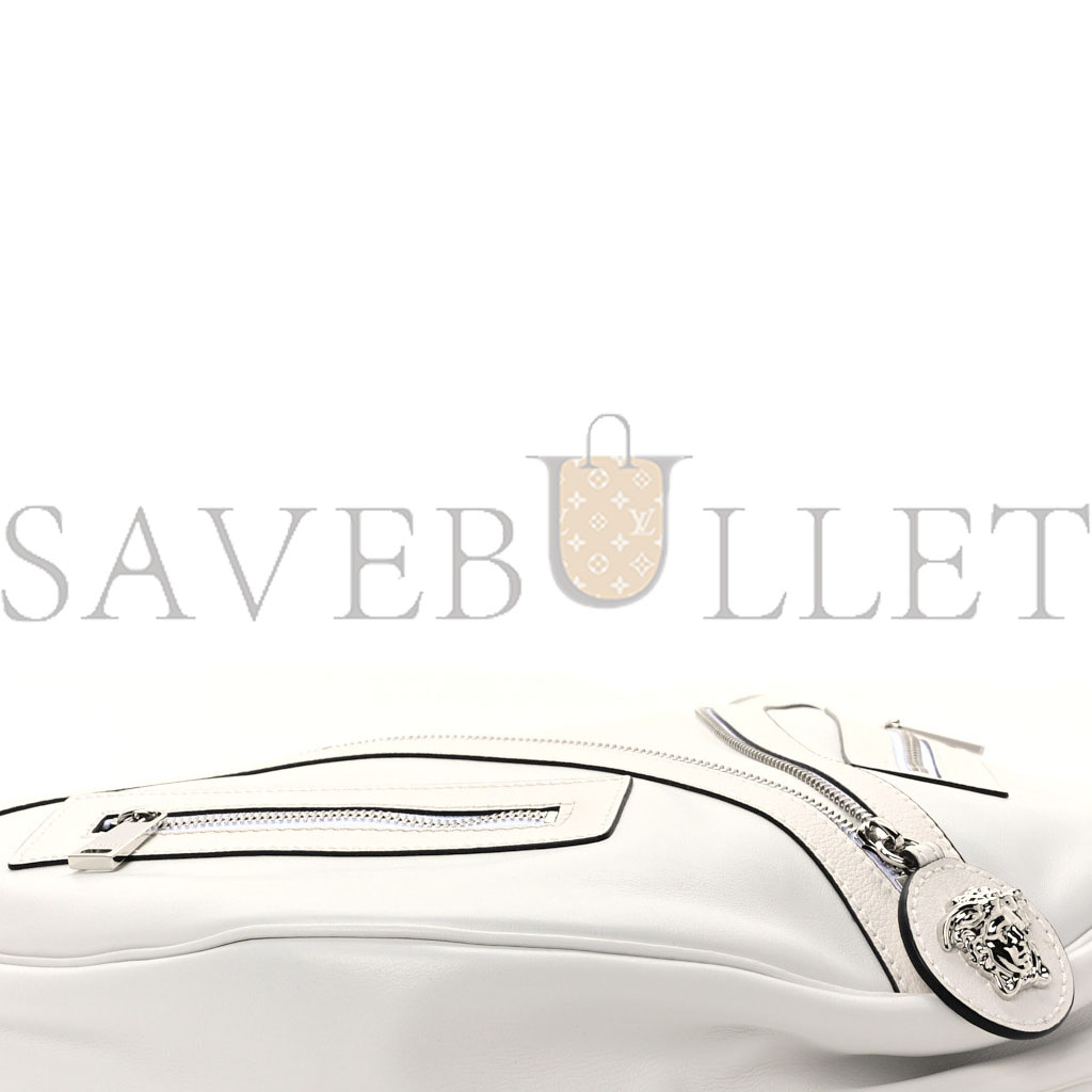 VERSACE CALFSKIN MEDIUM REPEAT ZIP HOBO OPTICAL WHITE (30*22*9cm) VERSACE CALFSKIN MEDIUM REPEAT ZIP HOBO OPTICAL WHITE (30*22*9cm)