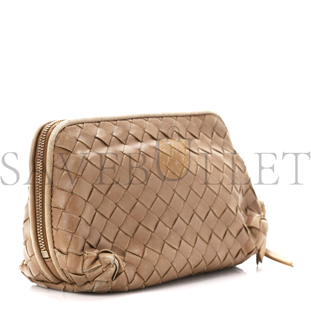BOTTEGA VENETA NAPPA INTRECCIATO SMALL COSMETIC POUCH CAMEL (17*10*8cm) BOTTEGA VENETA NAPPA INTRECCIATO SMALL COSMETIC POUCH CAMEL (17*10*8cm)