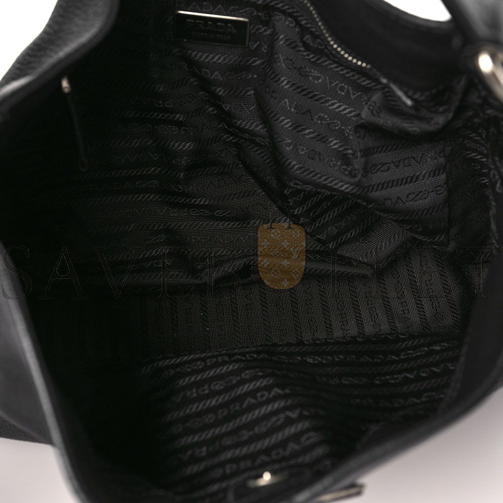 PRADA VITELLO DAINO SIDE POCKET TOTE BLACK (31*25*12cm) PRADA VITELLO DAINO SIDE POCKET TOTE BLACK (31*25*12cm)