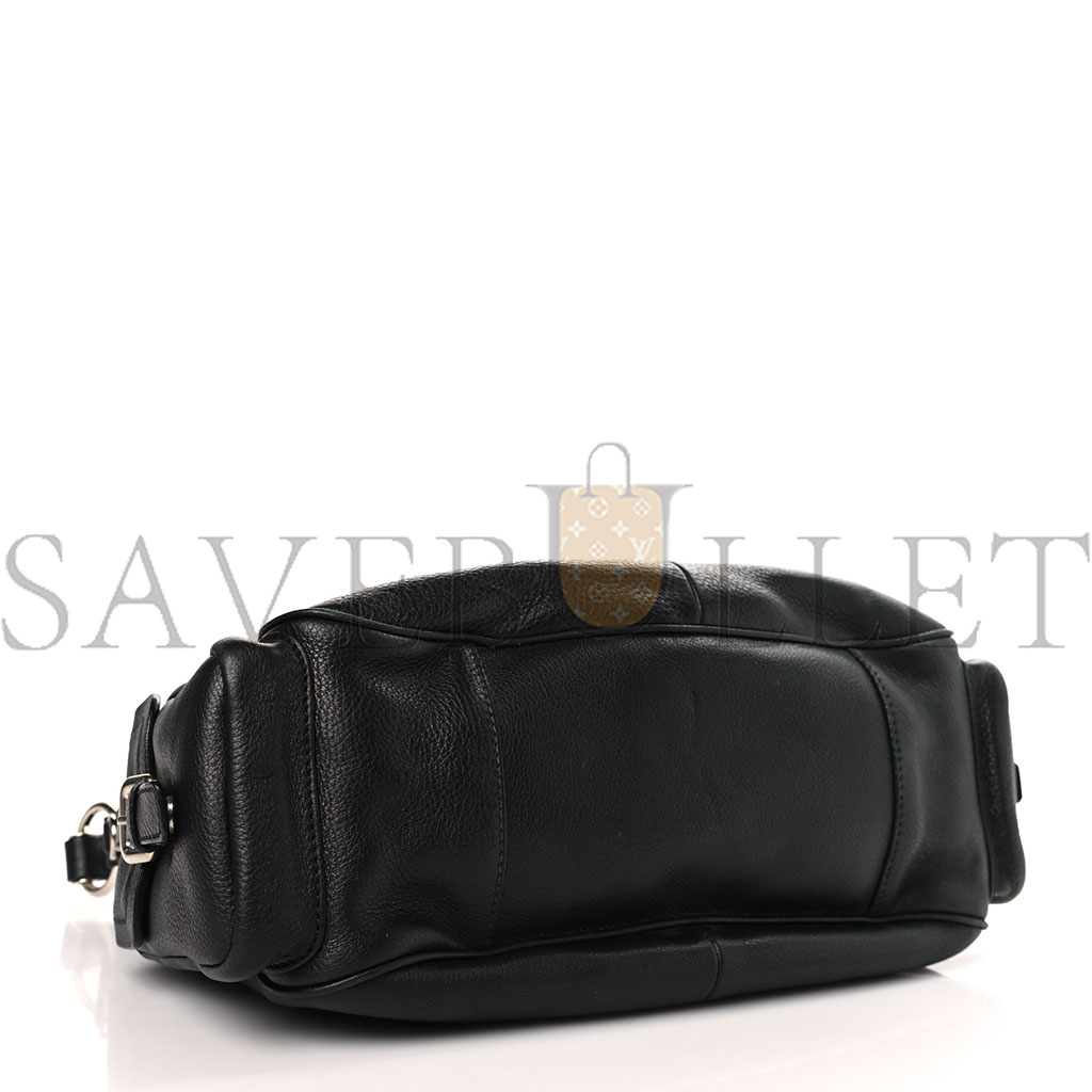 PRADA VITELLO DAINO SIDE POCKET TOTE BLACK (31*25*12cm) PRADA VITELLO DAINO SIDE POCKET TOTE BLACK (31*25*12cm)