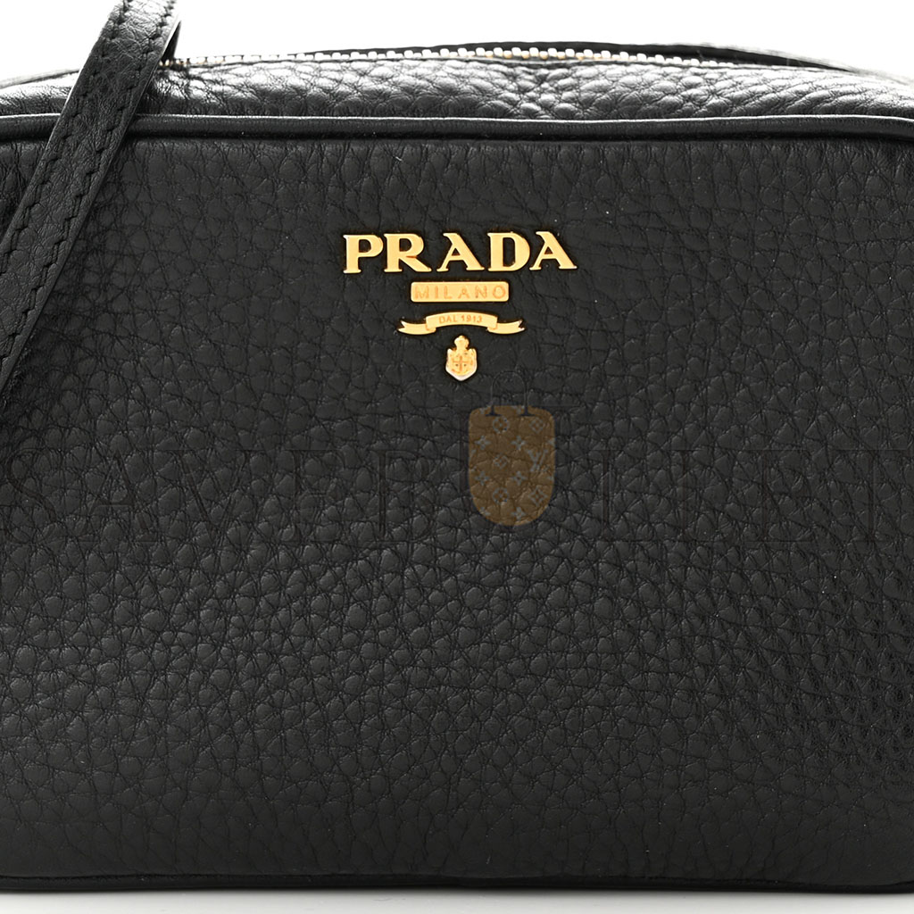 PRADA VITELLO DAINO MINI CAMERA CROSSBODY BLACK (16*10*6cm) PRADA VITELLO DAINO MINI CAMERA CROSSBODY BLACK (16*10*6cm)