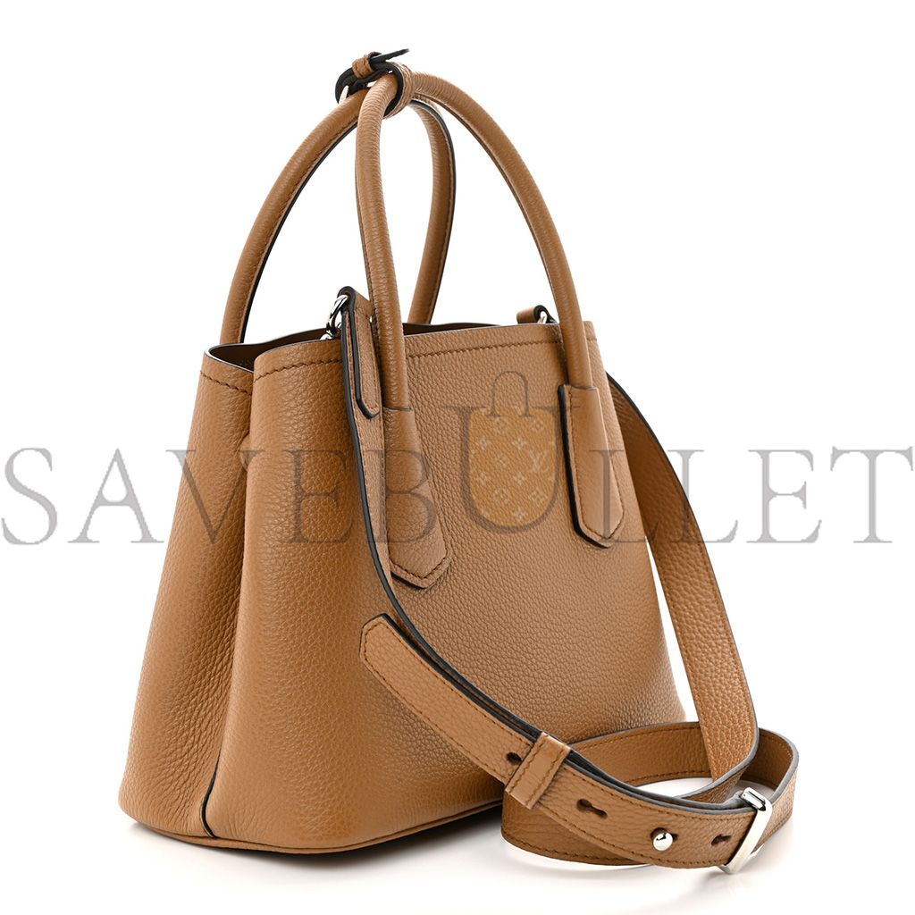 PRADA VITELLO DAINO SOFT MINI DOUBLE BAG CARAMEL (25*18*10cm) PRADA VITELLO DAINO SOFT MINI DOUBLE BAG CARAMEL (25*18*10cm)