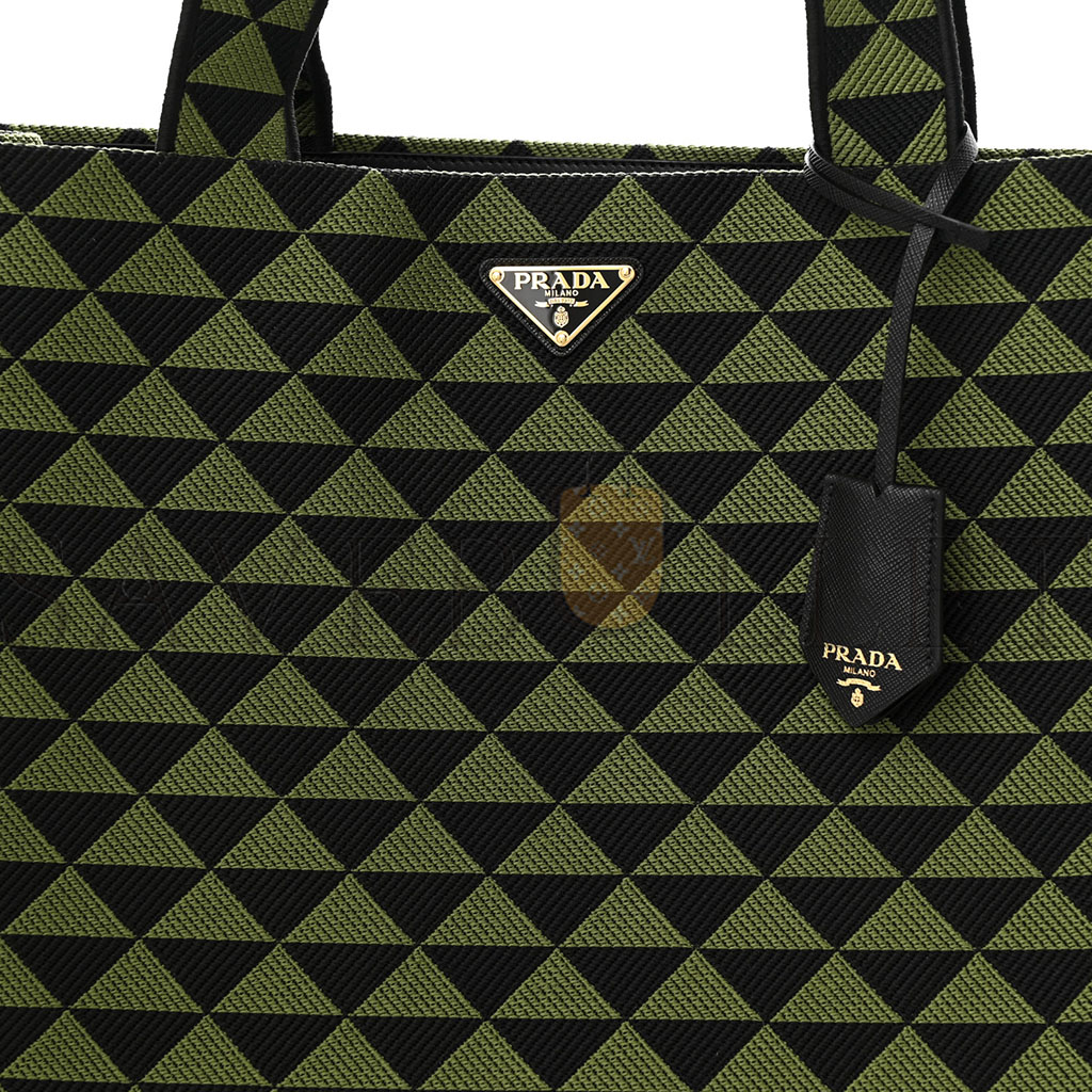 PRADA FABRIC EMBROIDERED SAFFIANO LARGE SYMBOLE TOTE BLACK EDERA (43*33*18cm) PRADA FABRIC EMBROIDERED SAFFIANO LARGE SYMBOLE TOTE BLACK EDERA (43*33*18cm)