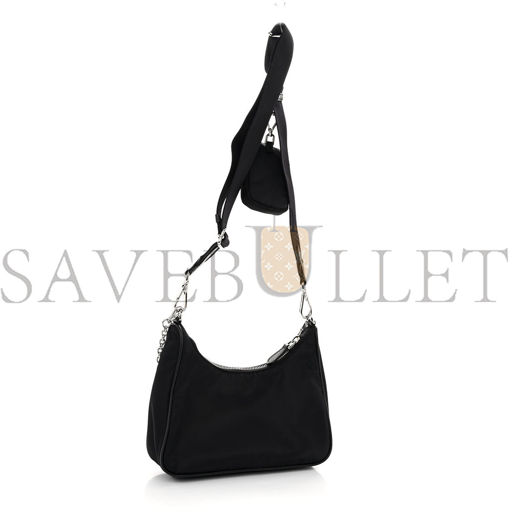 PRADA NYLON RE-EDITION 2005 SHOULDER BAG BLACK (23*14*8cm) PRADA NYLON RE-EDITION 2005 SHOULDER BAG BLACK (23*14*8cm)