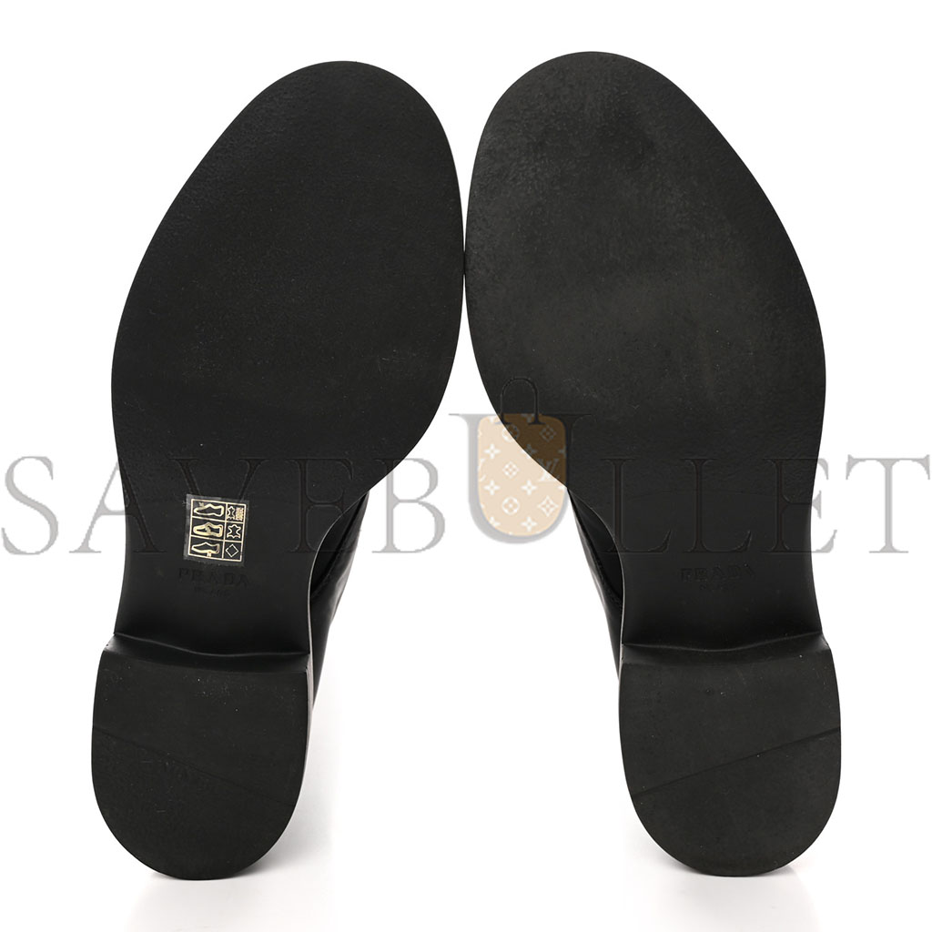 PRADA RE-NYLON SPAZZOLATO ROIS METAL TRIANGLE LOGO TALL 50MM COMBAT BOOTS 38.5 BLACK PRADA RE-NYLON SPAZZOLATO ROIS METAL TRIANGLE LOGO TALL 50MM COMBAT BOOTS 38.5 BLACK