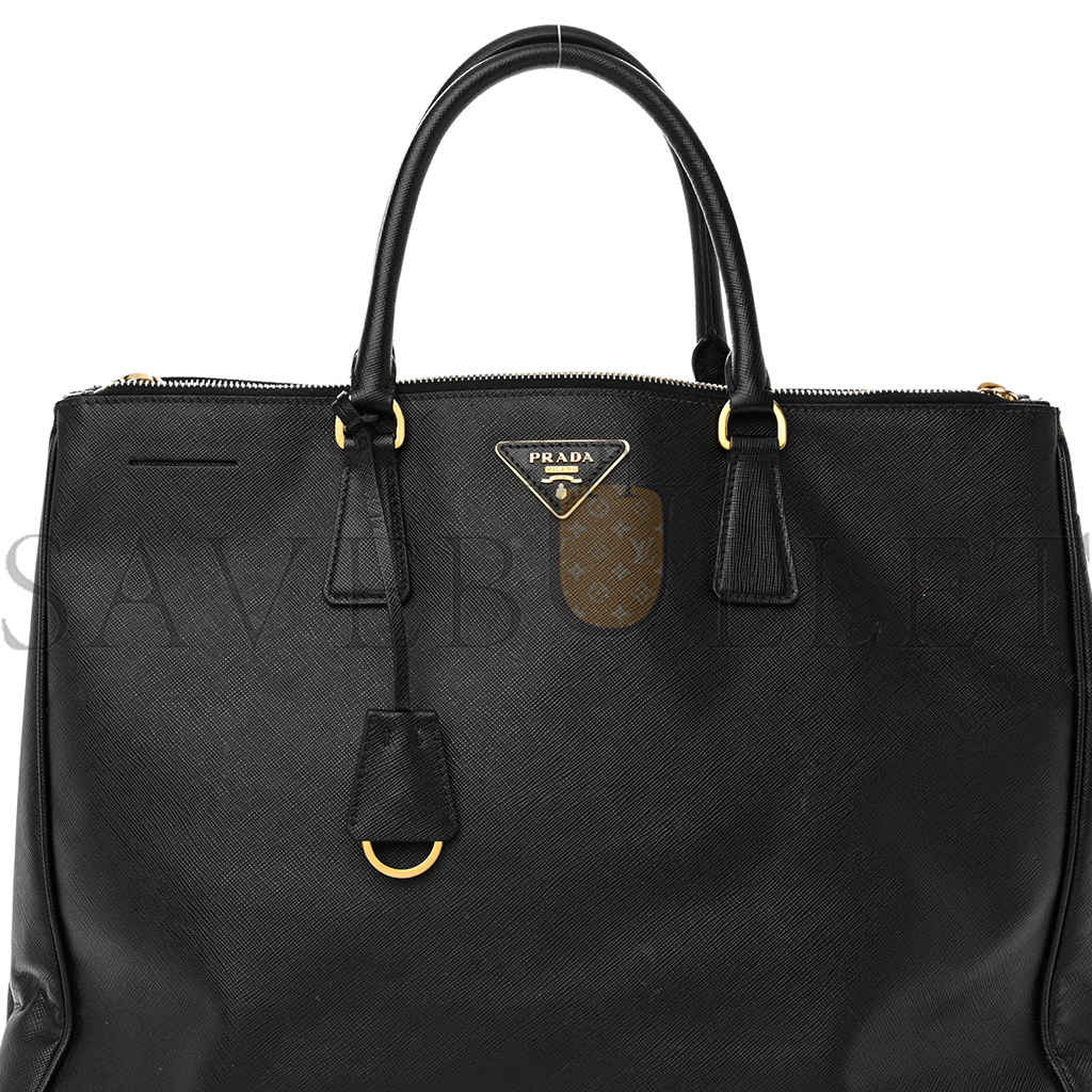 PRADA SAFFIANO LUX LARGE DOUBLE ZIP TOTE BLACK (36*29*18cm) PRADA SAFFIANO LUX LARGE DOUBLE ZIP TOTE BLACK (36*29*18cm)