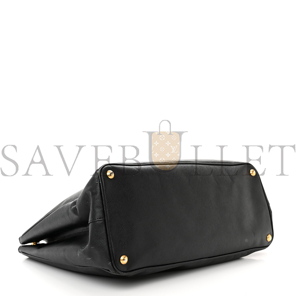 PRADA SAFFIANO LUX LARGE DOUBLE ZIP TOTE BLACK (36*29*18cm) PRADA SAFFIANO LUX LARGE DOUBLE ZIP TOTE BLACK (36*29*18cm)