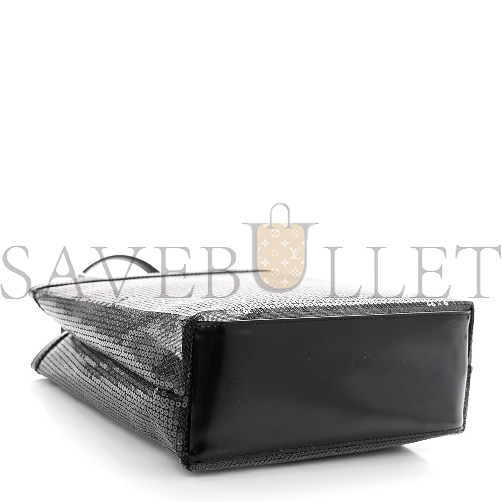 PRADA SEQUIN MESH SMALL TOTE BAG BLACK (22*20*8cm) PRADA SEQUIN MESH SMALL TOTE BAG BLACK (22*20*8cm)