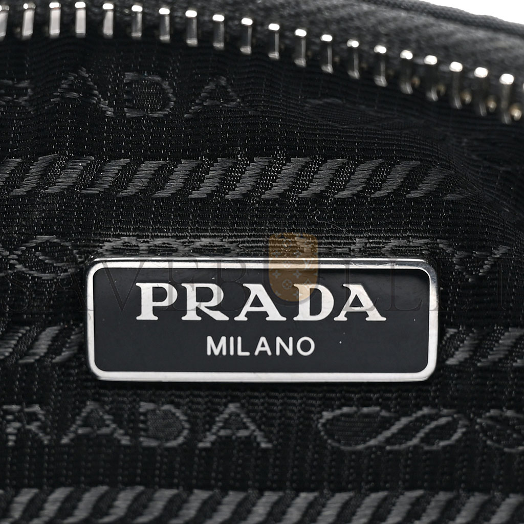 PRADA TESSUTO NYLON SAFFIANO MINI RE-EDITION 2005 BAG BLACK (23*14*8cm) PRADA TESSUTO NYLON SAFFIANO MINI RE-EDITION 2005 BAG BLACK (23*14*8cm)