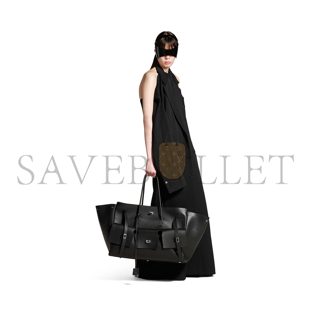 BALENCIAGA BEL AIR XL CARRY ALL BAG IN BLACK 8054802ABAW1000 (61.9*51.8*23.8cm) BALENCIAGA BEL AIR XL CARRY ALL BAG IN BLACK 8054802ABAW1000 (61.9*51.8*23.8cm)
