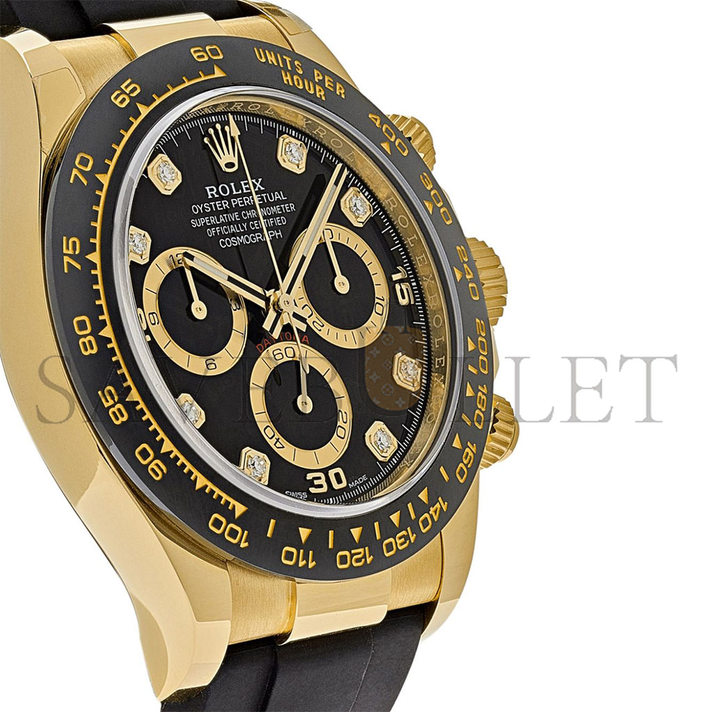 ROLEX DAYTONA 40MM WATCH DIAMOND-ENCRUSTED BLACK DIAL WATCH 116518LN
