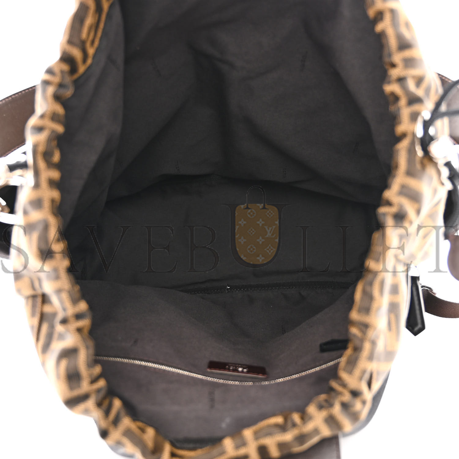 FENDI RECYCLED FABRIC JACQUARD VITELLO ASTRO FF 1974 LARGE FENDI STRIKE BACKPACK TOBACCO MORO EBANO (46*34*15cm) FENDI RECYCLED FABRIC JACQUARD VITELLO ASTRO FF 1974 LARGE FENDI STRIKE BACKPACK TOBACCO MORO EBANO (46*34*15cm)