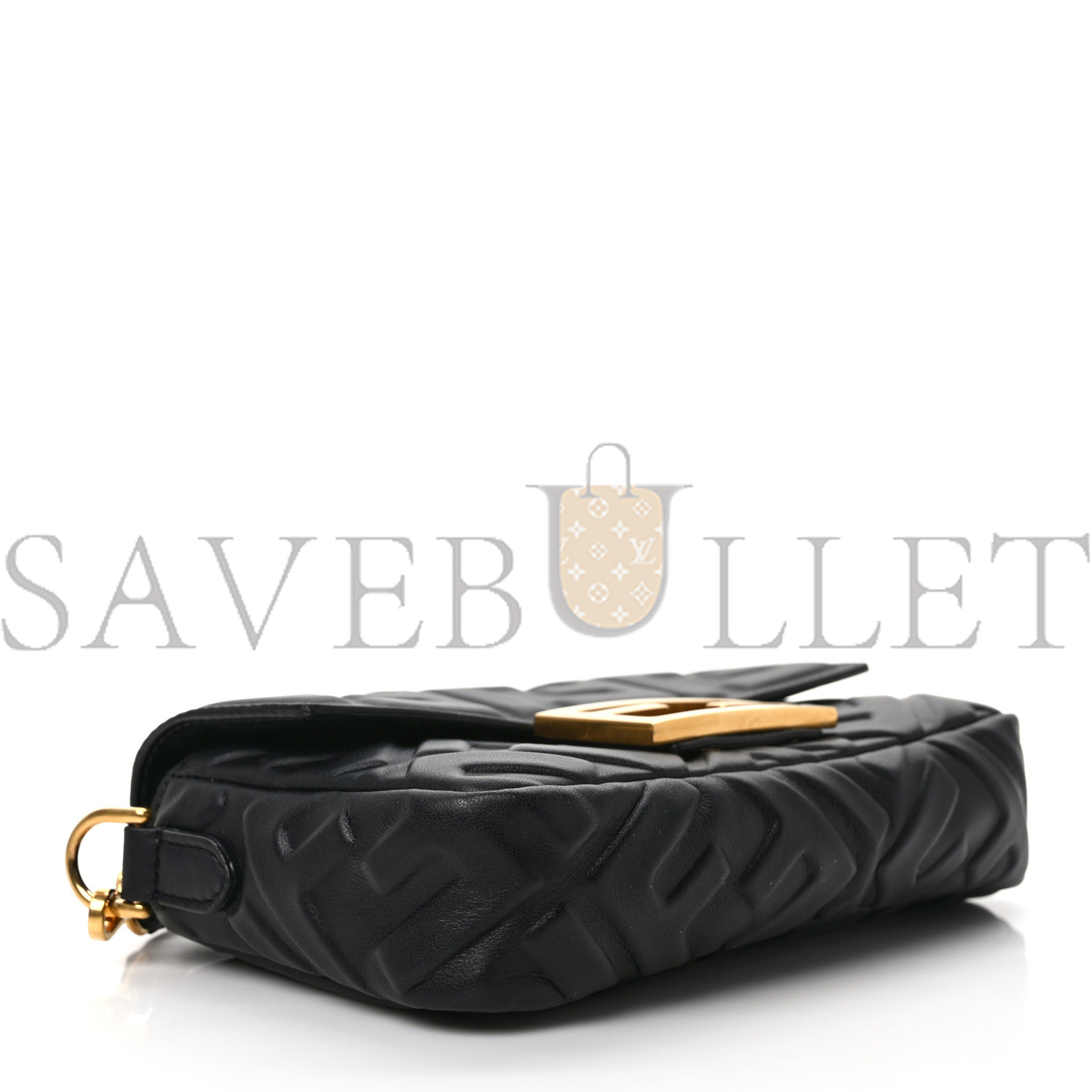 FENDI NAPPA FF 1974 EMBOSSED MINI BAGUETTE BLACK (18*12*4cm) FENDI NAPPA FF 1974 EMBOSSED MINI BAGUETTE BLACK (18*12*4cm)