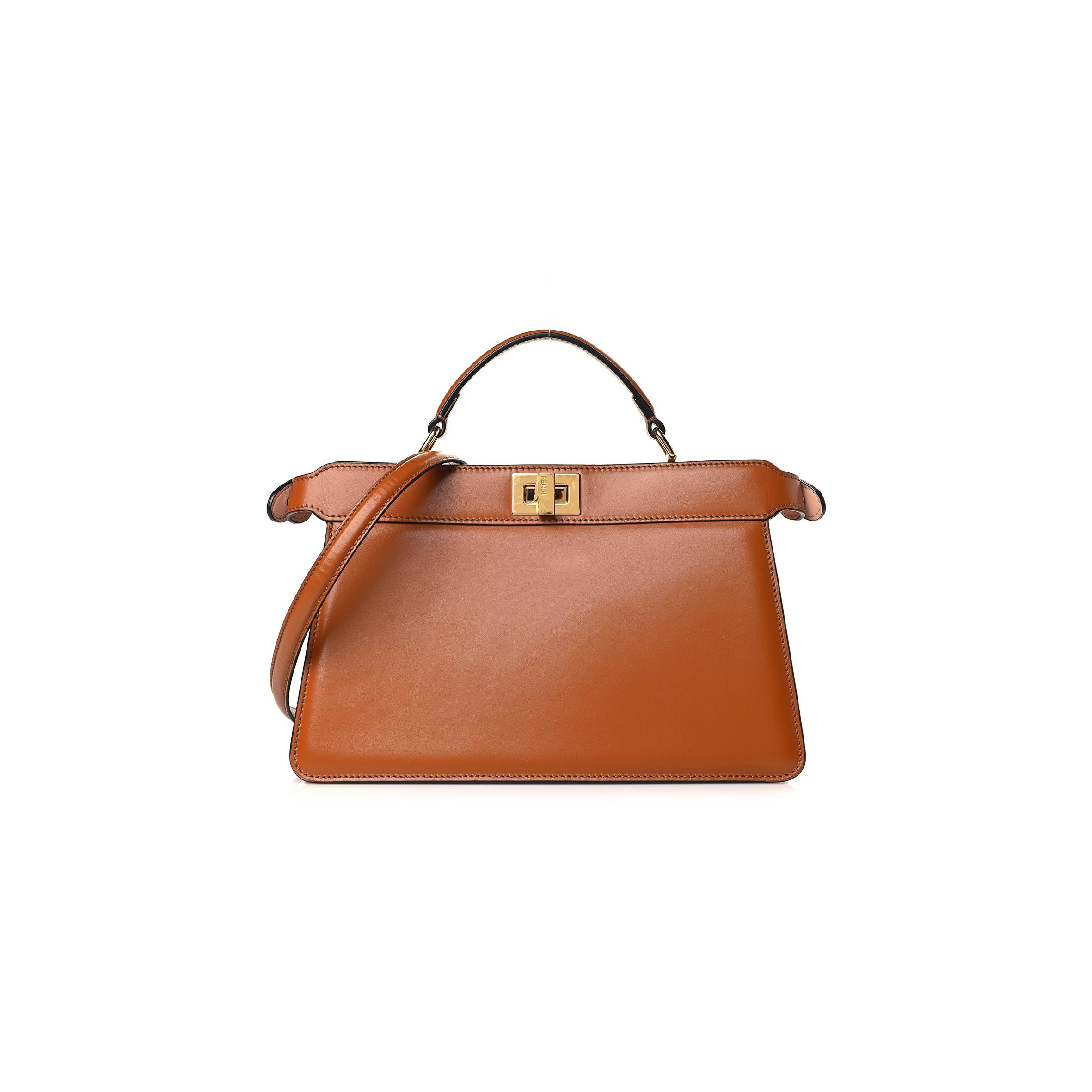 FENDI VITELLO KING LUXOR SHINY NAPPA MEDIUM PEEKABOO I SEE U EAST WEST SATCHEL BRANDY LIGHT ROSE (30*20*12cm) FENDI VITELLO KING LUXOR SHINY NAPPA MEDIUM PEEKABOO I SEE U EAST WEST SATCHEL BRANDY LIGHT ROSE (30*20*12cm)