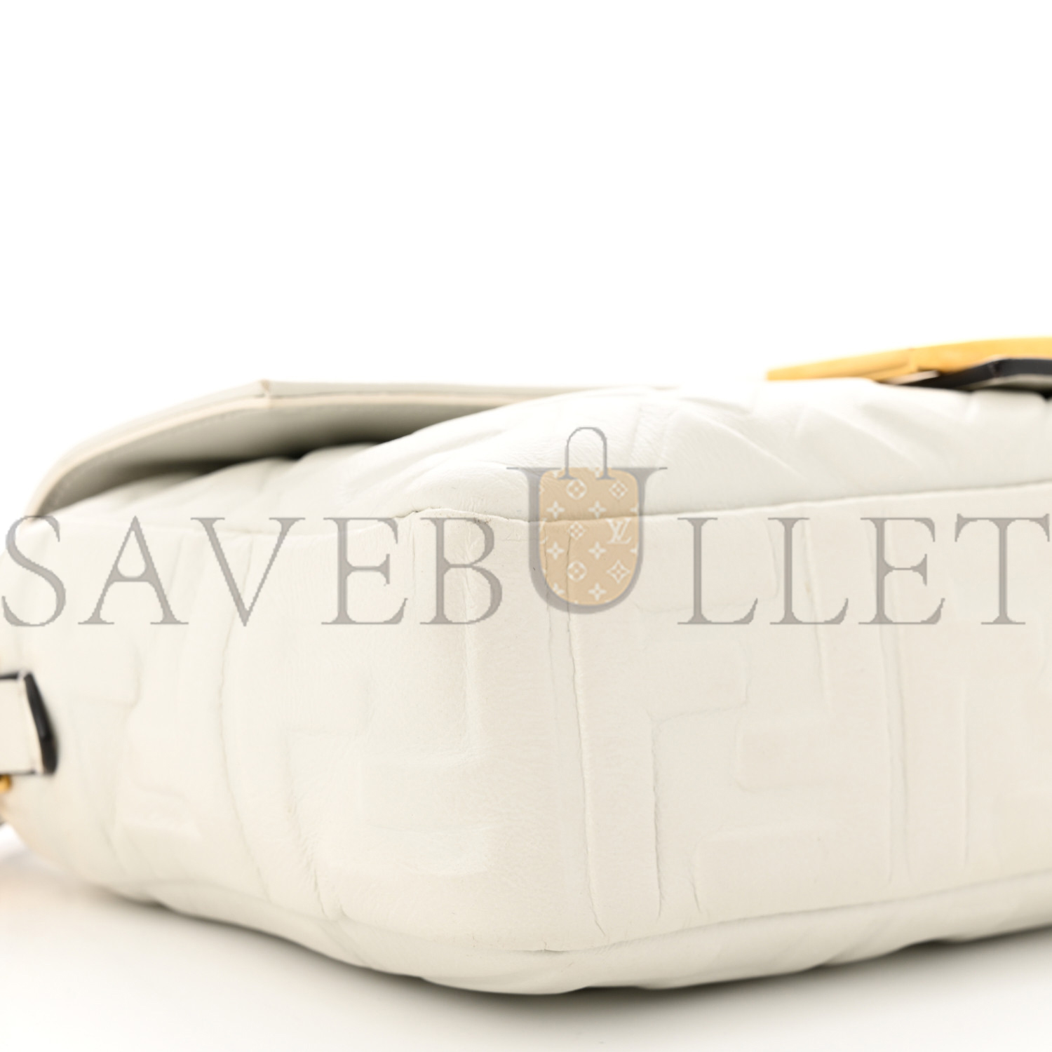 FENDI NAPPA FF 1974 EMBOSSED BAGUETTE WHITE (26*15*6cm) FENDI NAPPA FF 1974 EMBOSSED BAGUETTE WHITE (26*15*6cm)