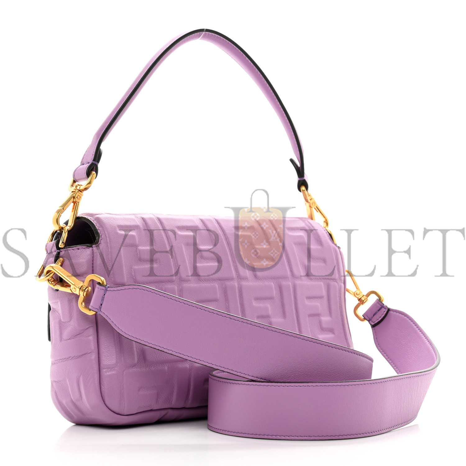 FENDI NAPPA FF 1974 EMBOSSED BAGUETTE AGAPANTO (26*14*6cm) FENDI NAPPA FF 1974 EMBOSSED BAGUETTE AGAPANTO (26*14*6cm)