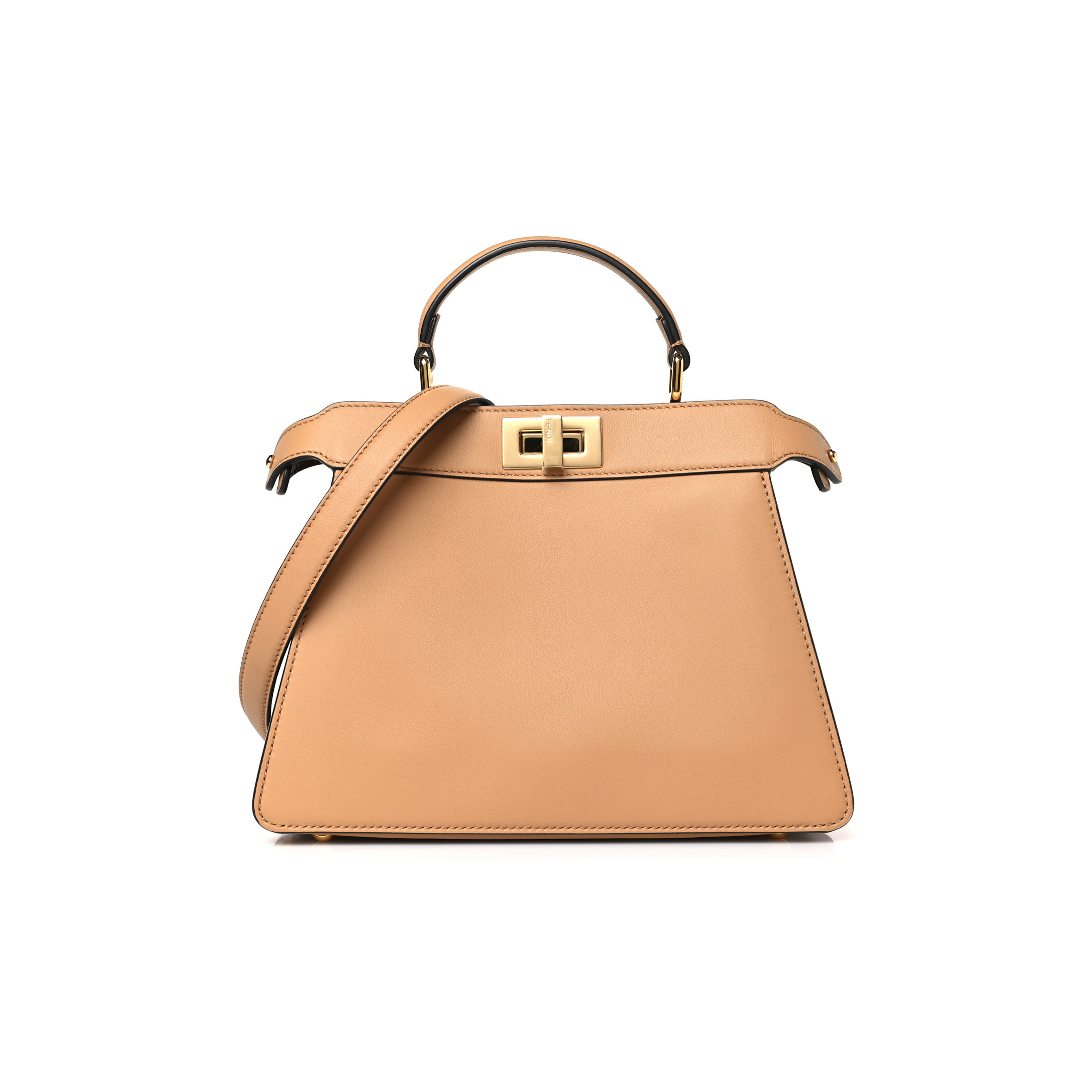 FENDI VITELLO SETA NAPPA BI-COLOR SMALL PEEKABOO I SEE U SATCHEL MIELE SCURO LIGHT ROSE TORTORA (27*20*11cm) FENDI VITELLO SETA NAPPA BI-COLOR SMALL PEEKABOO I SEE U SATCHEL MIELE SCURO LIGHT ROSE TORTORA (27*20*11cm)