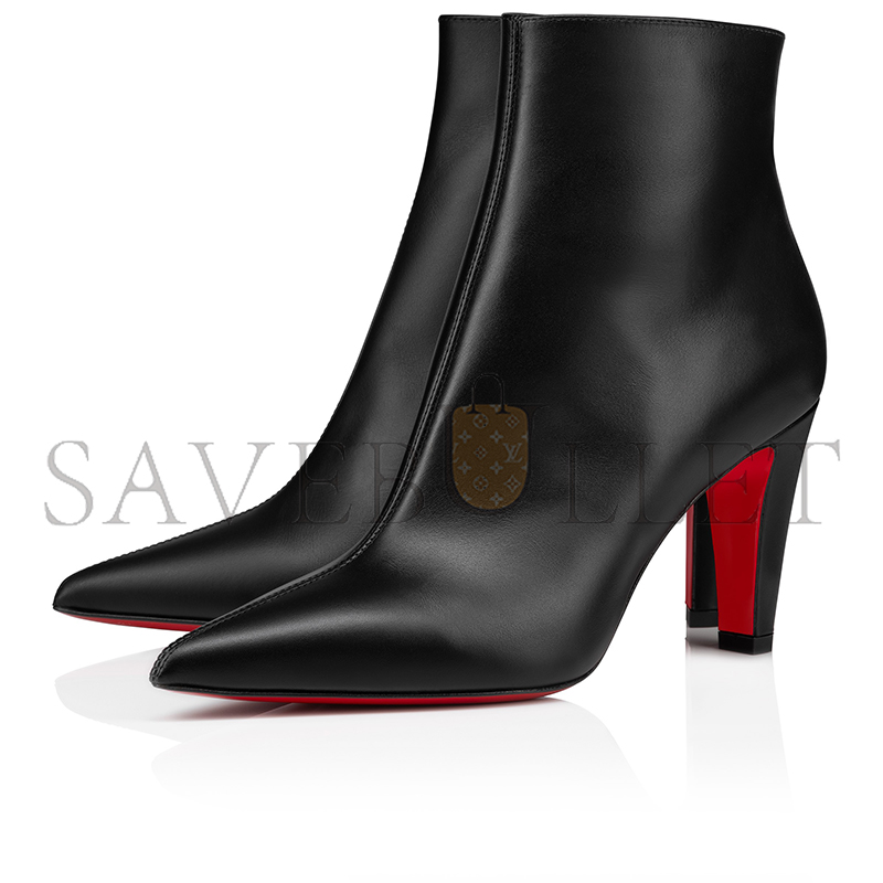 CHRISTIAN LOUBOUTIN VIBELLA BOOTY 85 MM LOW BOOTS-CALF LEATHER-BLACK-WOMEN 1250542BK01 CHRISTIAN LOUBOUTIN VIBELLA BOOTY 85 MM LOW BOOTS-CALF LEATHER-BLACK-WOMEN 1250542BK01