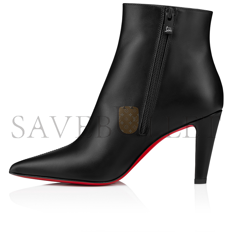 CHRISTIAN LOUBOUTIN VIBELLA BOOTY 85 MM LOW BOOTS-CALF LEATHER-BLACK-WOMEN 1250542BK01 CHRISTIAN LOUBOUTIN VIBELLA BOOTY 85 MM LOW BOOTS-CALF LEATHER-BLACK-WOMEN 1250542BK01