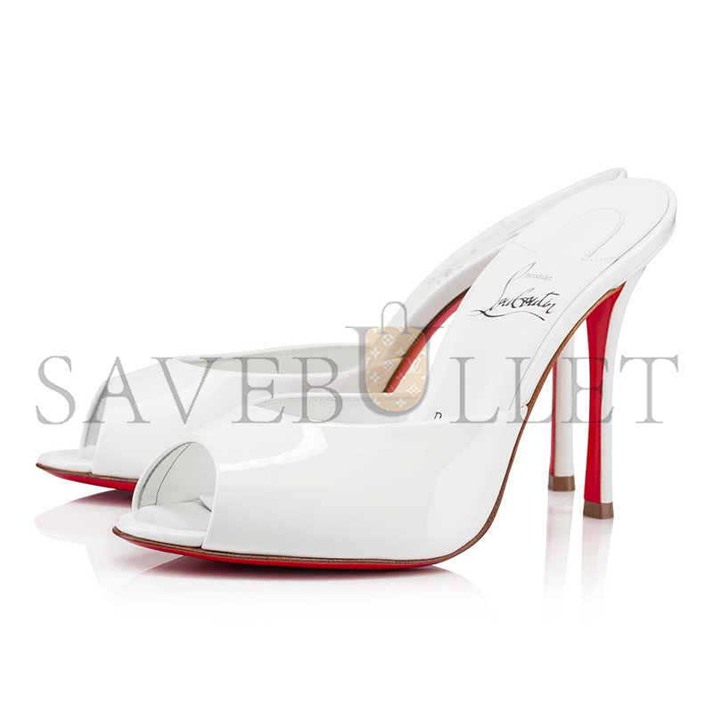 CHRISTIAN LOUBOUTIN ME DOLLY 100 MM MULES-PATENT CALF LEATHER-BIANCO-WOMEN 1221318W302