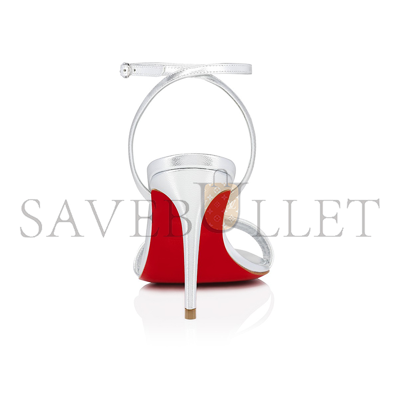 CHRISTIAN LOUBOUTIN LOUBIGIRL 85 MM STRAPPY SANDALS-IRIDESCENT LEATHER-SILVER-WOMEN 1240041S211 CHRISTIAN LOUBOUTIN LOUBIGIRL 85 MM STRAPPY SANDALS-IRIDESCENT LEATHER-SILVER-WOMEN 1240041S211