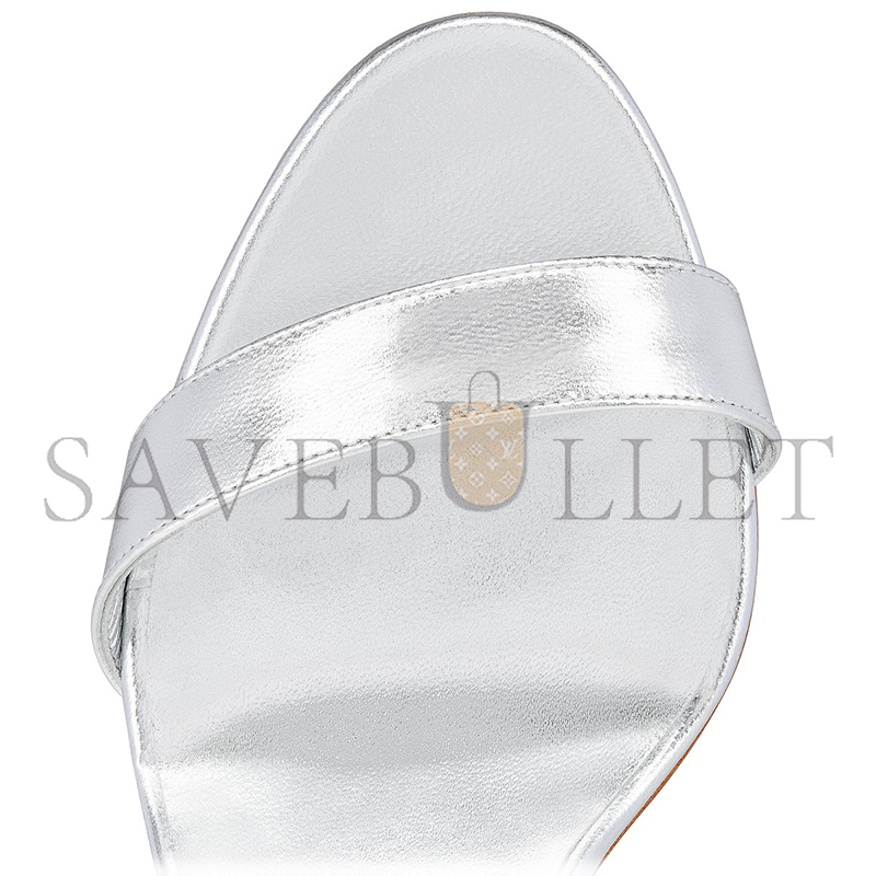 CHRISTIAN LOUBOUTIN LOUBIGIRL 85 MM STRAPPY SANDALS-IRIDESCENT LEATHER-SILVER-WOMEN 1240041S211 CHRISTIAN LOUBOUTIN LOUBIGIRL 85 MM STRAPPY SANDALS-IRIDESCENT LEATHER-SILVER-WOMEN 1240041S211