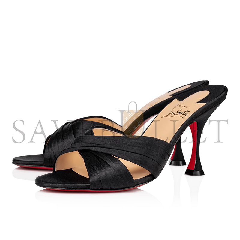 CHRISTIAN LOUBOUTIN NICOL IS BACK 85 MM MULES-CREPE SATIN-BLACK-WOMEN 3200239BK01 CHRISTIAN LOUBOUTIN NICOL IS BACK 85 MM MULES-CREPE SATIN-BLACK-WOMEN 3200239BK01