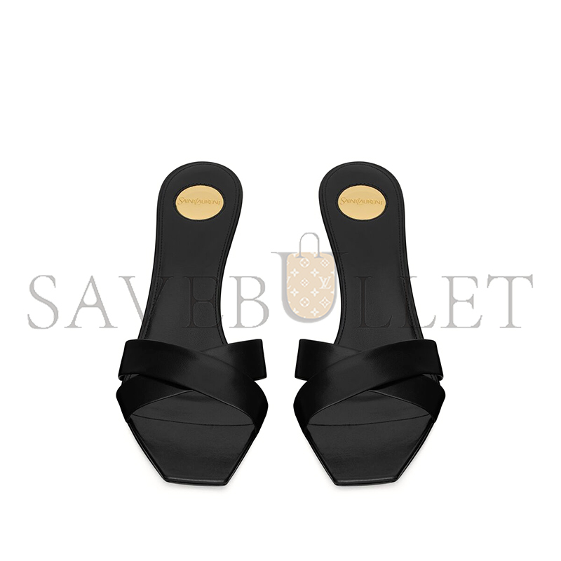 YSL JILL MULES IN SMOOTH LEATHER 825257AACSY1000 YSL JILL MULES IN SMOOTH LEATHER 825257AACSY1000