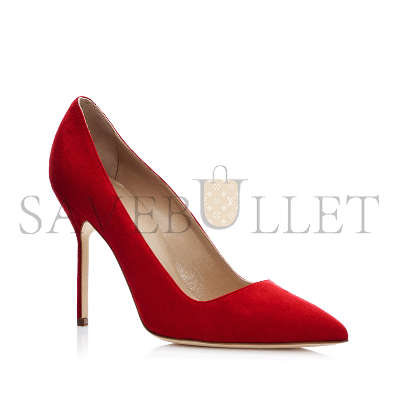 MANOLO BLAHNIK BB RED SUEDE POINTED TOE PUMPS 9XX-0417-0018 MANOLO BLAHNIK BB RED SUEDE POINTED TOE PUMPS 9XX-0417-0018