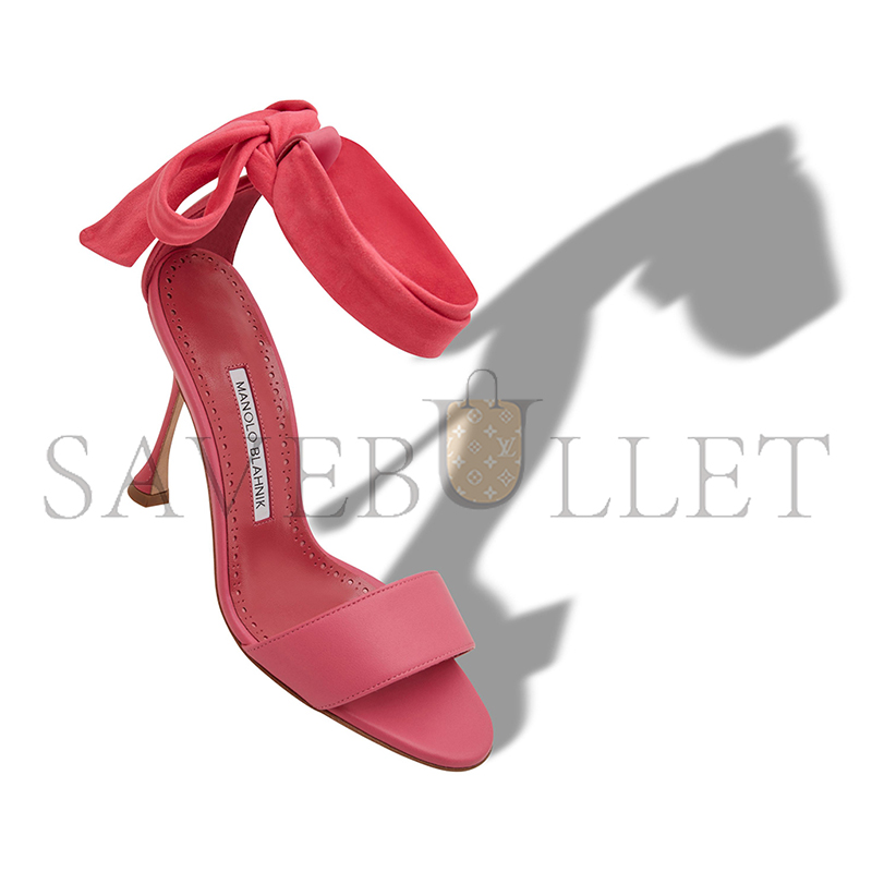 MANOLO BLAHNIK CHASTANA PINK NAPPA LEATHER BOW DETAIL SANDALS 125-2827-0004 MANOLO BLAHNIK CHASTANA PINK NAPPA LEATHER BOW DETAIL SANDALS 125-2827-0004