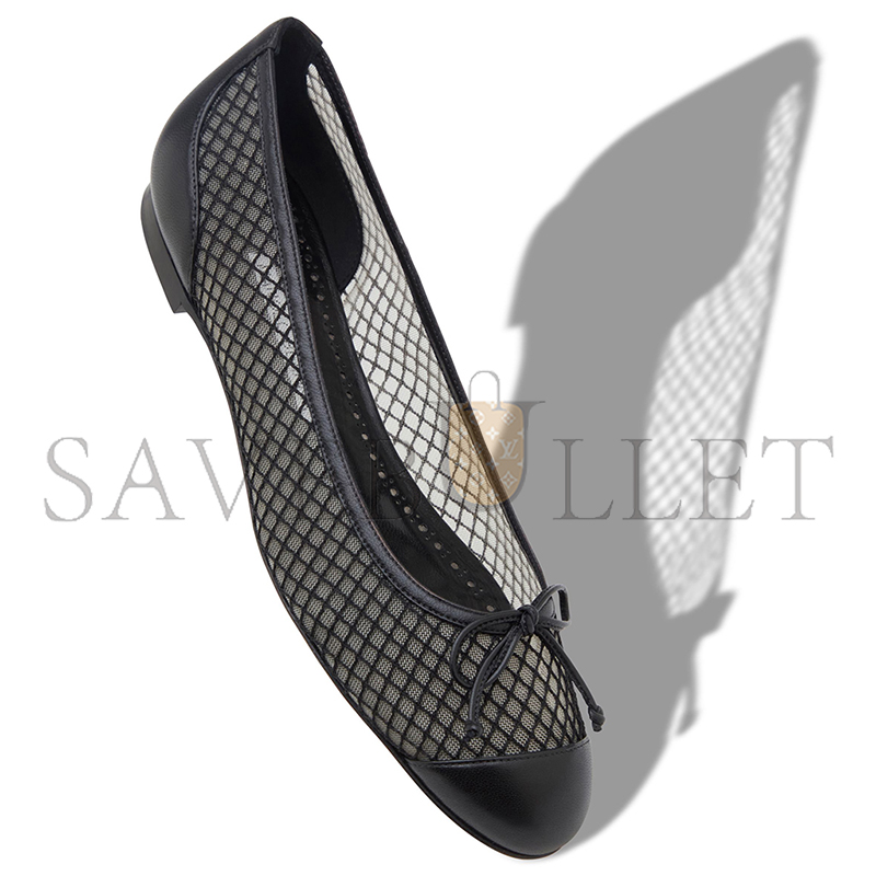 MANOLO BLAHNIK CAPBALME BLACK NAPPA LEATHER BALLERINA FLATS 424-1986-0001 MANOLO BLAHNIK CAPBALME BLACK NAPPA LEATHER BALLERINA FLATS 424-1986-0001