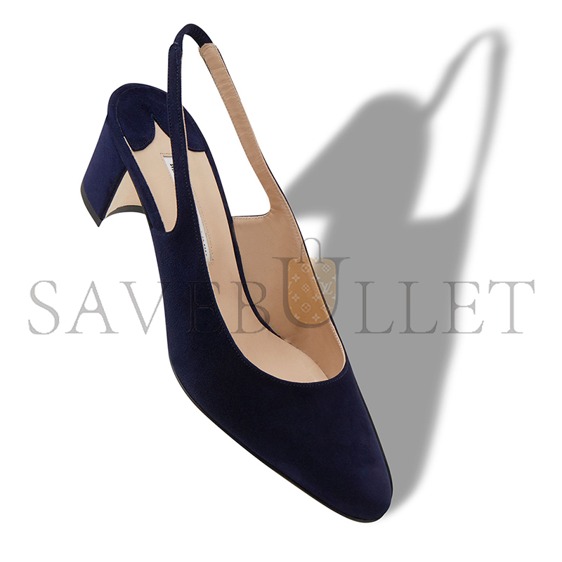 MANOLO BLAHNIK ALLURASAN NAVY BLUE SUEDE SLINGBACK PUMPS 121-1799-0007 MANOLO BLAHNIK ALLURASAN NAVY BLUE SUEDE SLINGBACK PUMPS 121-1799-0007