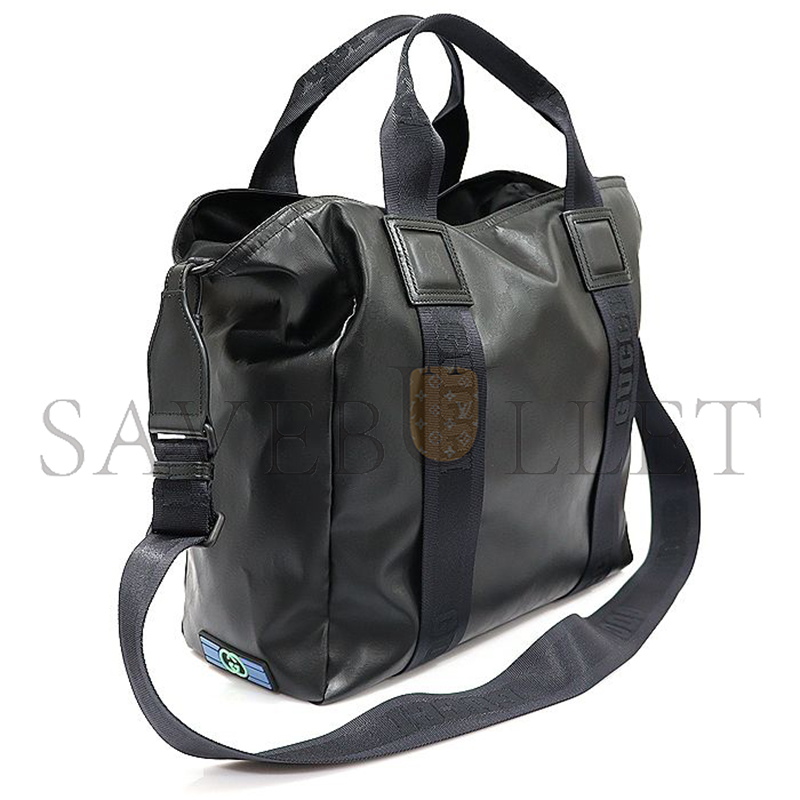 GUCCI BLACK MATTE GG CRYSTAL CANVAS TOTE 779816 (39*37*14cm)