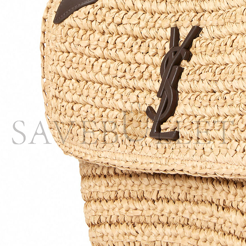 YSL NIKI RAFFIA SHOULDER BAG IN BEIGE 098096618922 (22*16.5*12cm)