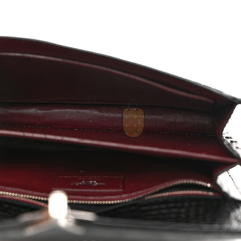 YSL CASSANDRA EMBOSSED CLASP BAG BLACK 1553552 (22*16.5*5.5cm)