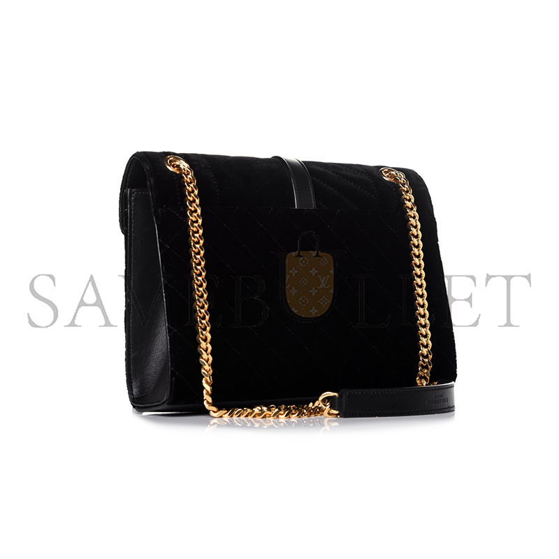 YSL ENVELOPE MEDIUM CHAIN BAG IN SUDE SHOULDER BAG 487206759478 (24*17.5*6cm)
