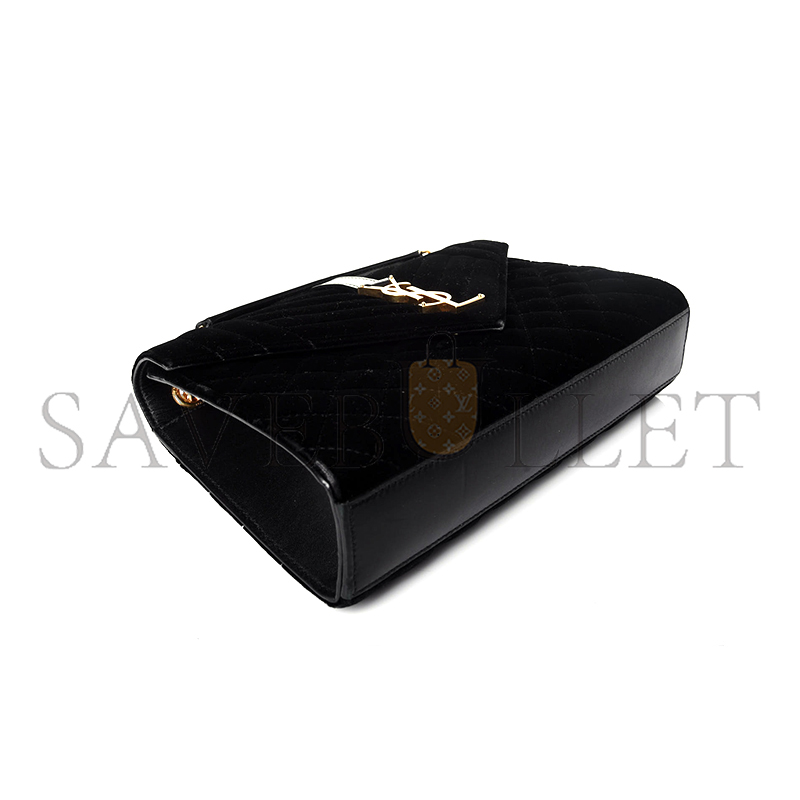 YSL ENVELOPE MEDIUM CHAIN BAG IN SUDE SHOULDER BAG 487206759478 (24*17.5*6cm)
