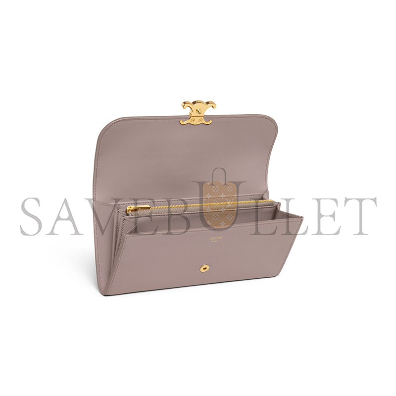 CELINE LARGE WALLET TRIOMPHE IN SHINY CALFSKIN 10E313DPV.10BL (19*10*3cm) CELINE LARGE WALLET TRIOMPHE IN SHINY CALFSKIN 10E313DPV.10BL (19*10*3cm)