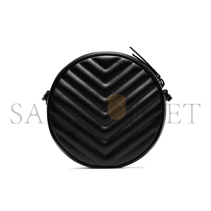 YSL VINYLE ROUND CAMERA BAG IN QUILTED LEATHER 610436DV7081000 (17*17*5.5cm)