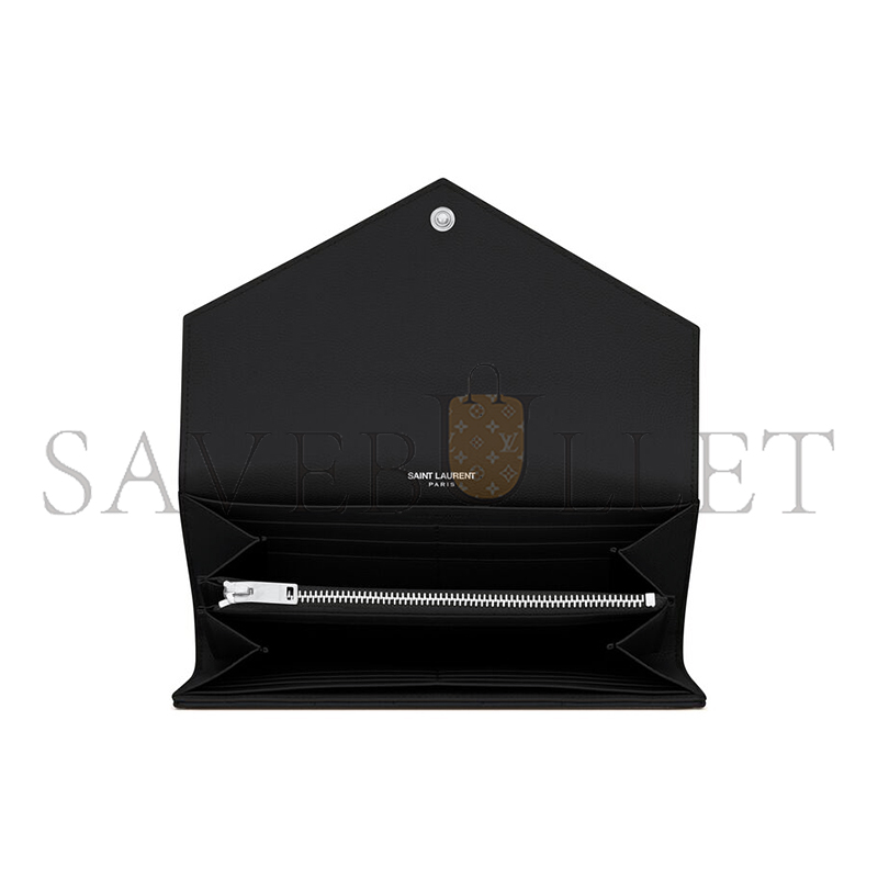 YSL CASSANDRE MATELASSÉ LARGE FLAP WALLET IN GRAIN DE POUDRE LEATHER 372264BOW021000 (19*11*3cm) YSL CASSANDRE MATELASSÉ LARGE FLAP WALLET IN GRAIN DE POUDRE LEATHER 372264BOW021000 (19*11*3cm)