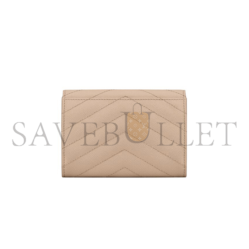 YSL CASSANDRE MATELASSÉ SMALL ENVELOPE WALLET IN GRAIN DE POUDRE LEATHER 414404BOW012721 (13.5*9.5*3cm)