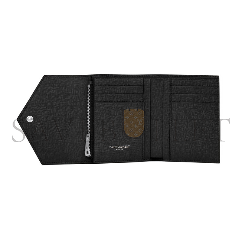 YSL CASSANDRE MATELASSÉ COMPACT TRI FOLD WALLET IN GRAIN DE POUDRE LEATHER 403943BOW021000 (12.5*10*2.5cm) YSL CASSANDRE MATELASSÉ COMPACT TRI FOLD WALLET IN GRAIN DE POUDRE LEATHER 403943BOW021000 (12.5*10*2.5cm)