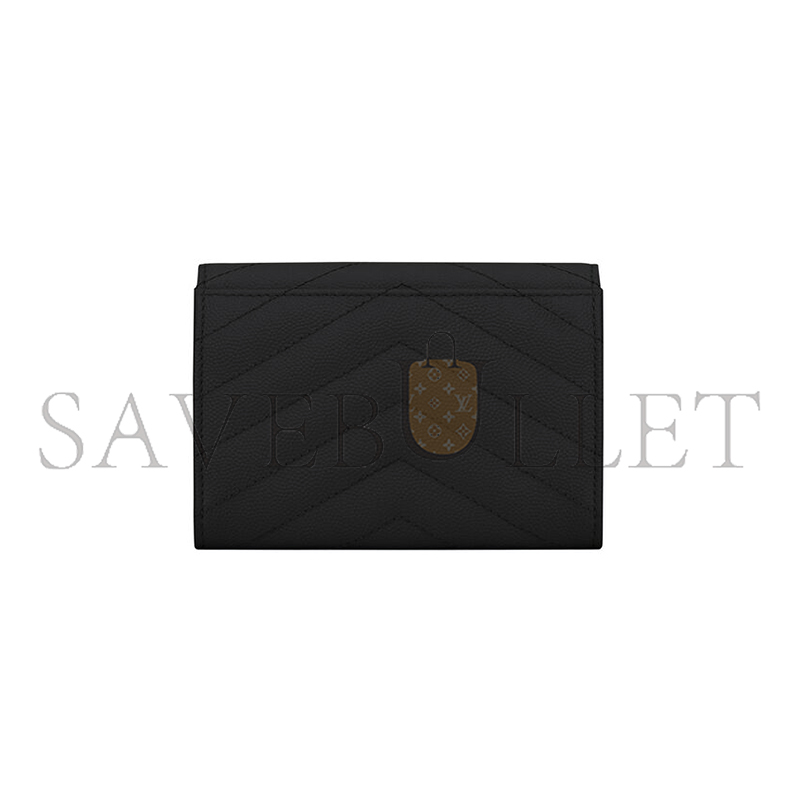 YSL CASSANDRE MATELASSÉ SMALL ENVELOPE WALLET IN GRAIN DE POUDRE LEATHER 414404BOW021000 (13.5*9.5*3cm)