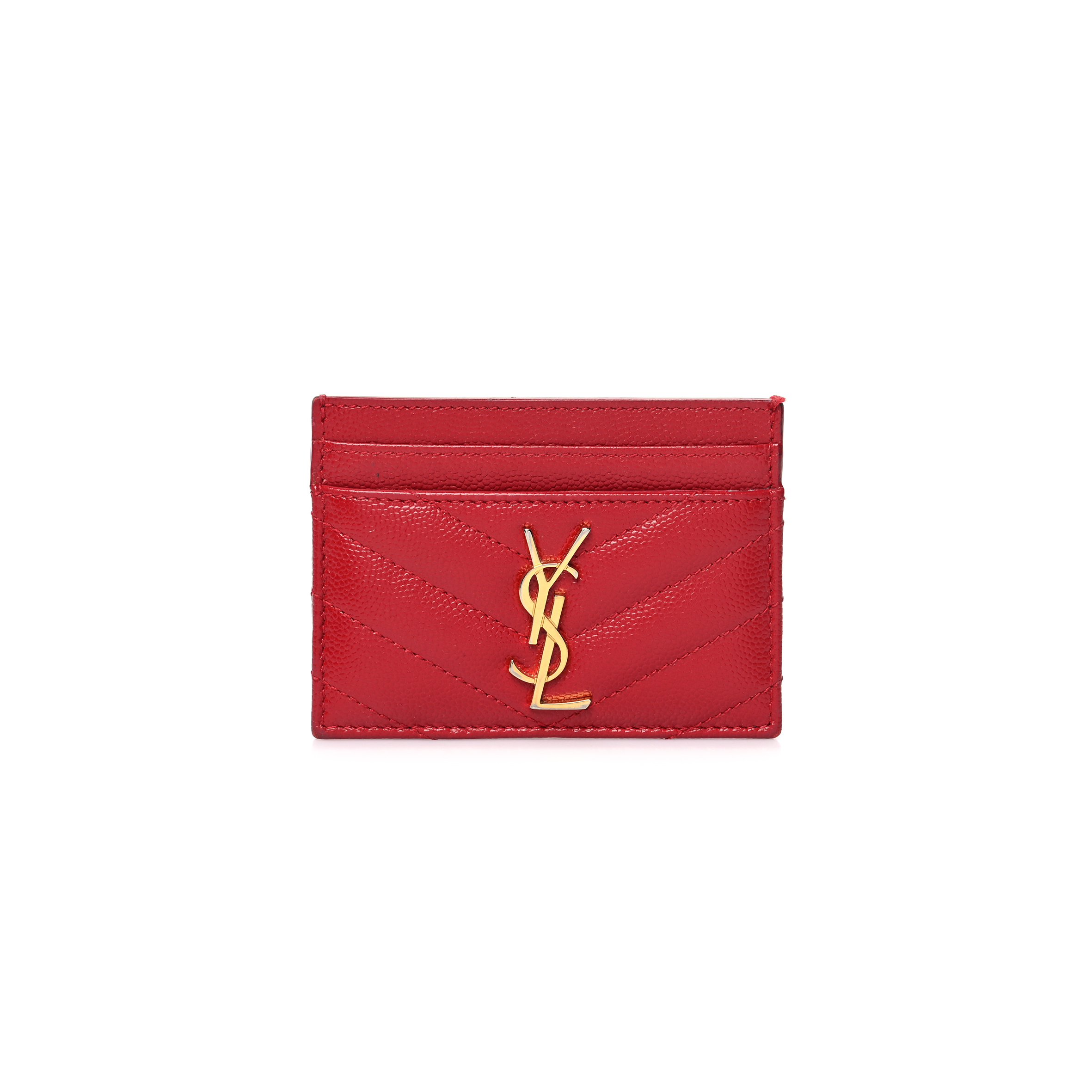 YSL CASSANDRE MATELASSÉ CARD CASE IN GRAIN DE POUDRE LEATHER 42329111000 (10.5*7.5*0.5cm)