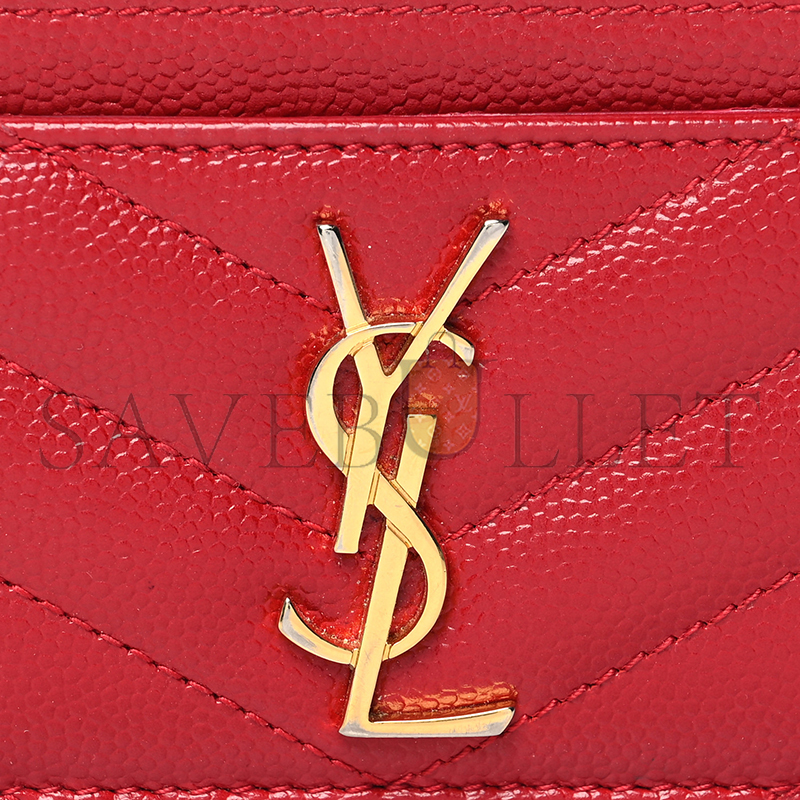 YSL CASSANDRE MATELASSÉ CARD CASE IN GRAIN DE POUDRE LEATHER 42329111000 (10.5*7.5*0.5cm)